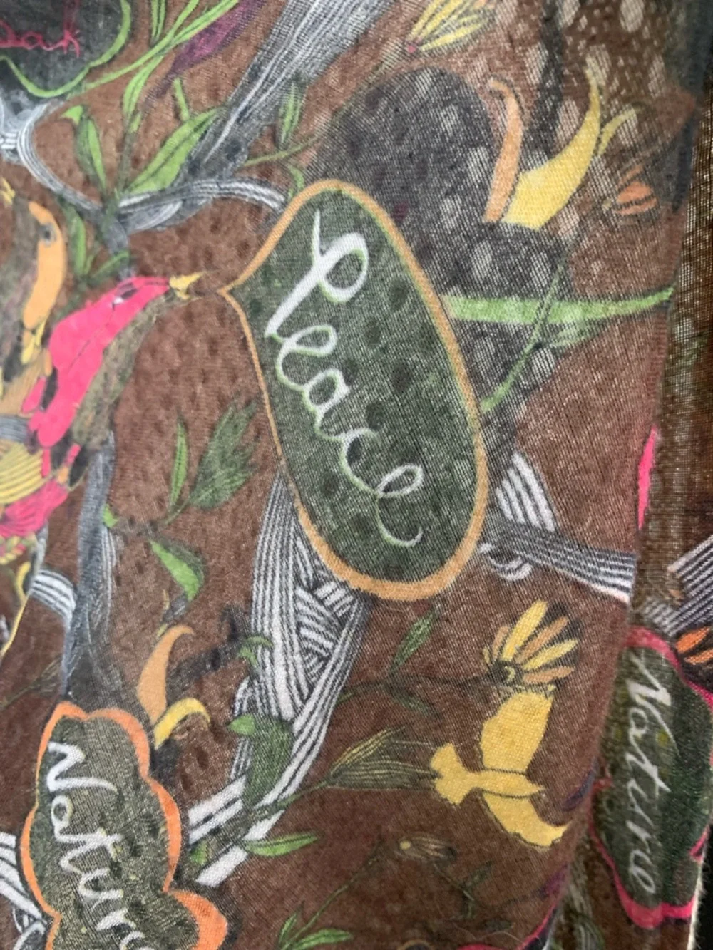 Sakroots Reversible Infinity Birds Peace Nature Print Scarf Bohemian Artsy
